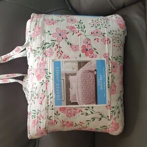 Draper James Pink and Green King Floral Quilt Set